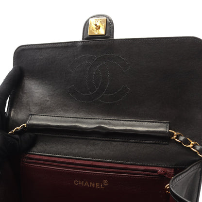 マトラッセ チェーンショルダーバッグ ラムスキン ブラック ゴールド金具 プッシュロック シャネル バッグ CHANEL