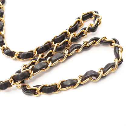 マトラッセ チェーンショルダーバッグ ラムスキン ブラック ゴールド金具 プッシュロック シャネル バッグ CHANEL
