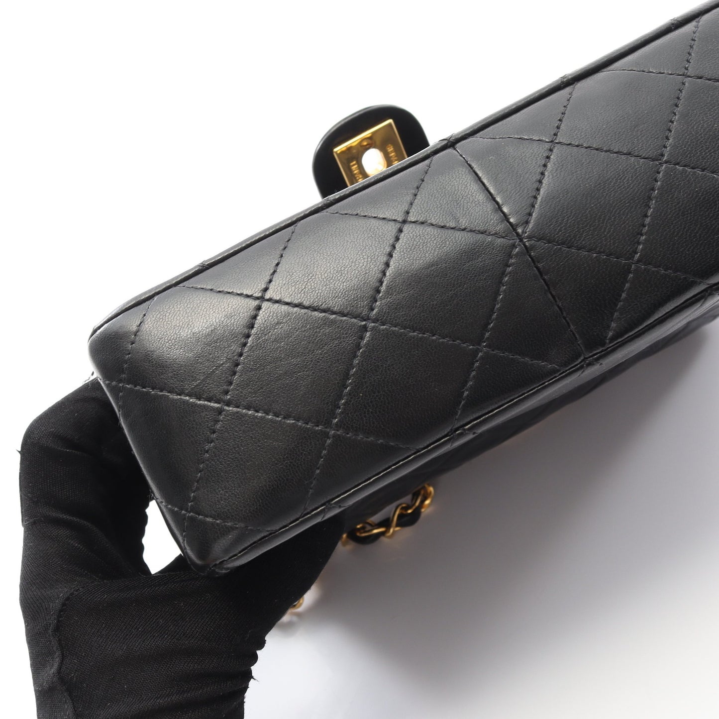 ミニマトラッセ20 チェーンショルダーバッグ ラムスキン ブラック ゴールド金具 ヴィンテージ シャネル バッグ CHANEL