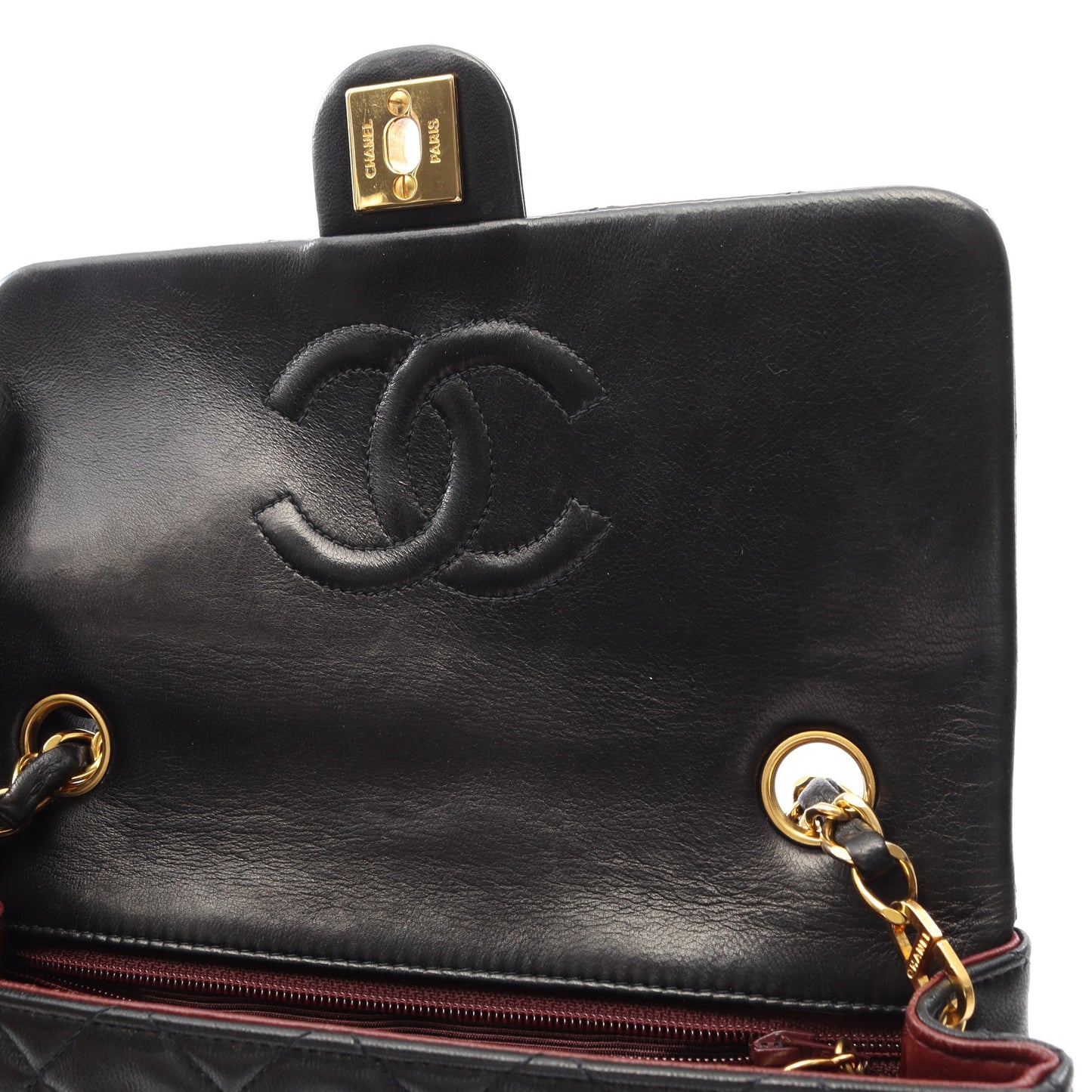 ミニマトラッセ20 チェーンショルダーバッグ ラムスキン ブラック ゴールド金具 ヴィンテージ シャネル バッグ CHANEL