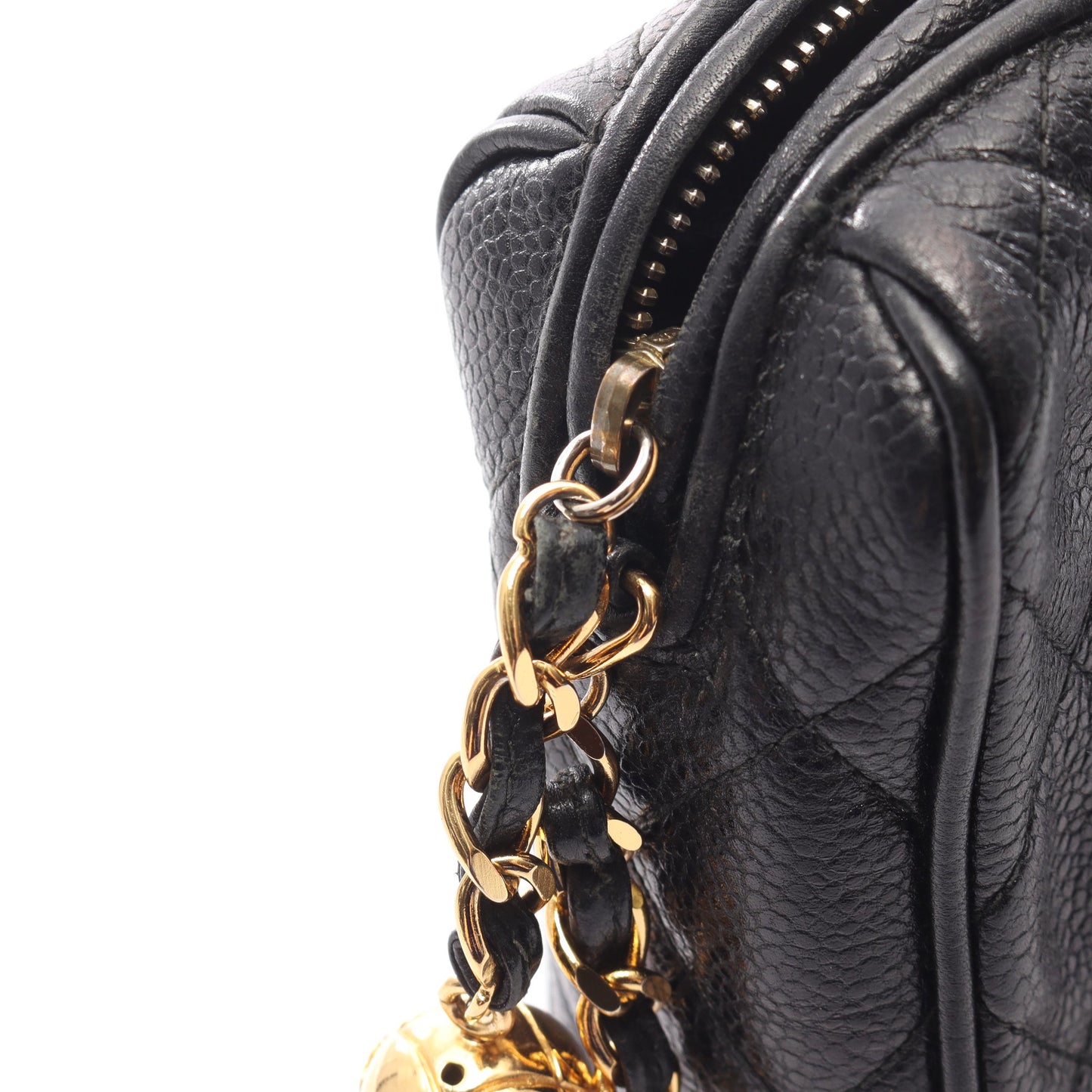 マトラッセ チェーンショルダーバッグ キャビアスキン ブラック ゴールド金具 シャネル バッグ CHANEL