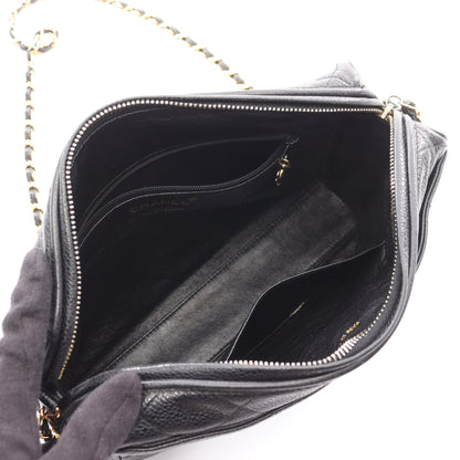 マトラッセ チェーンショルダーバッグ キャビアスキン ブラック ゴールド金具 シャネル バッグ CHANEL