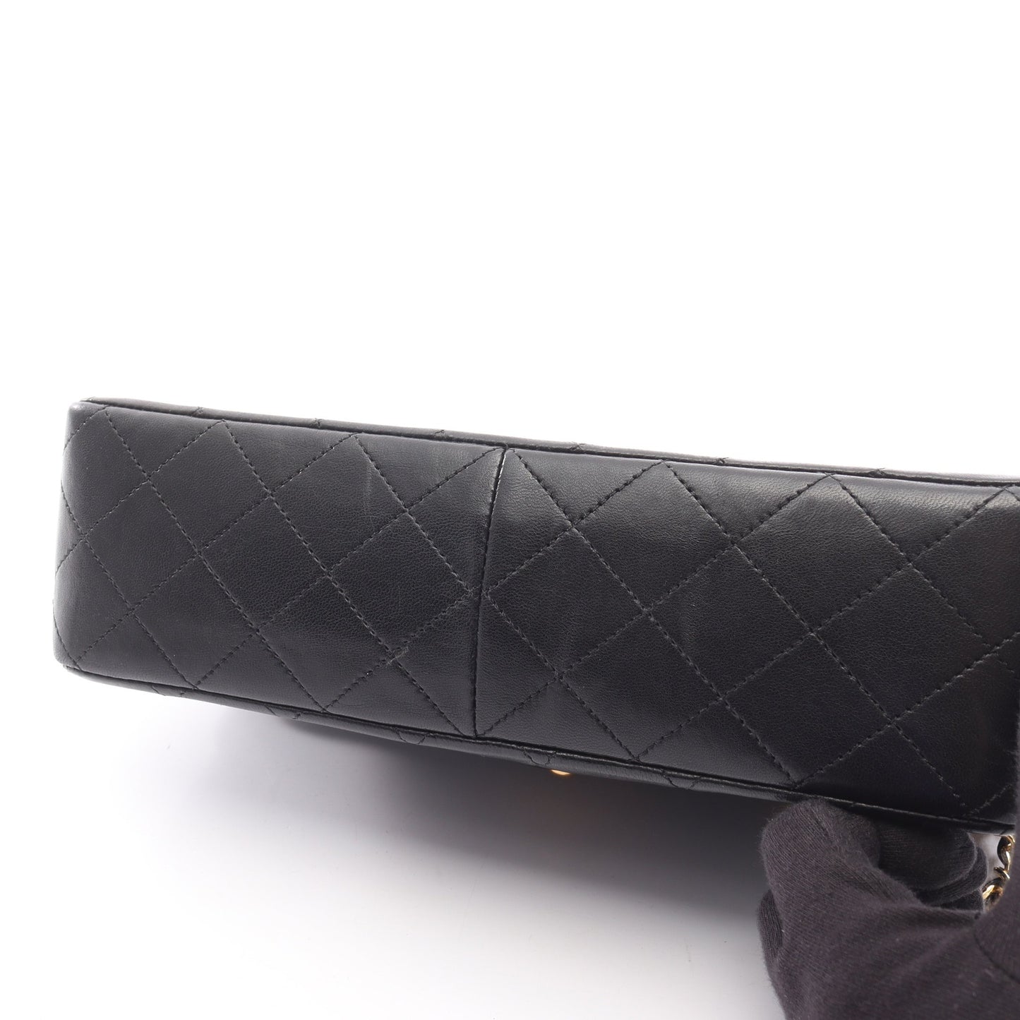マトラッセ ダブルフラップ Wチェーンショルダーバッグ ラムスキン ブラック ゴールド金具 シャネル バッグ CHANEL