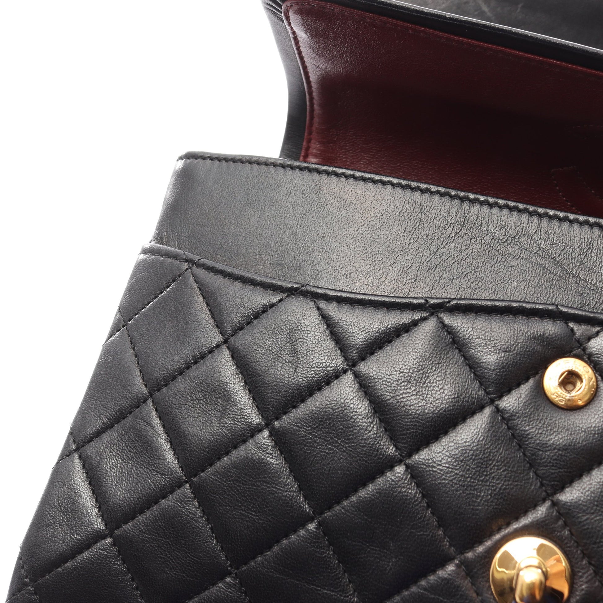 マトラッセ ダブルフラップ Wチェーンショルダーバッグ ラムスキン ブラック ゴールド金具 シャネル バッグ CHANEL