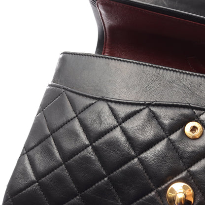 マトラッセ ダブルフラップ Wチェーンショルダーバッグ ラムスキン ブラック ゴールド金具 シャネル バッグ CHANEL