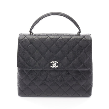 マトラッセ ハンドバッグ キャビアスキン ブラック シルバー金具 シャネル バッグ CHANEL