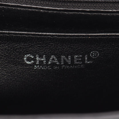 マトラッセ ハンドバッグ キャビアスキン ブラック シルバー金具 シャネル バッグ CHANEL