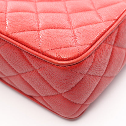 マトラッセ チェーンショルダーバッグ キャビアスキン レッド ゴールド金具 シャネル バッグ CHANEL