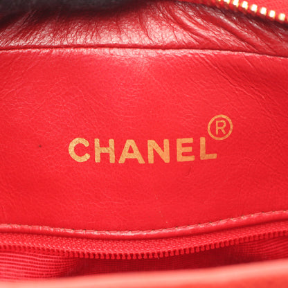 マトラッセ チェーンショルダーバッグ キャビアスキン レッド ゴールド金具 シャネル バッグ CHANEL