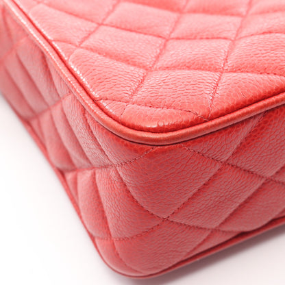 マトラッセ チェーンショルダーバッグ キャビアスキン レッド ゴールド金具 シャネル バッグ CHANEL