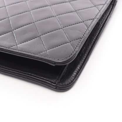 マトラッセ シングルフラップ チェーンショルダーバッグ ラムスキン ブラック ゴールド金具 プッシュロック シャネル バッグ CHANEL