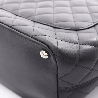 カンボンライン ミディアム ハンドバッグ トートバッグ レザー ブラック シルバー金具 シャネル バッグ CHANEL