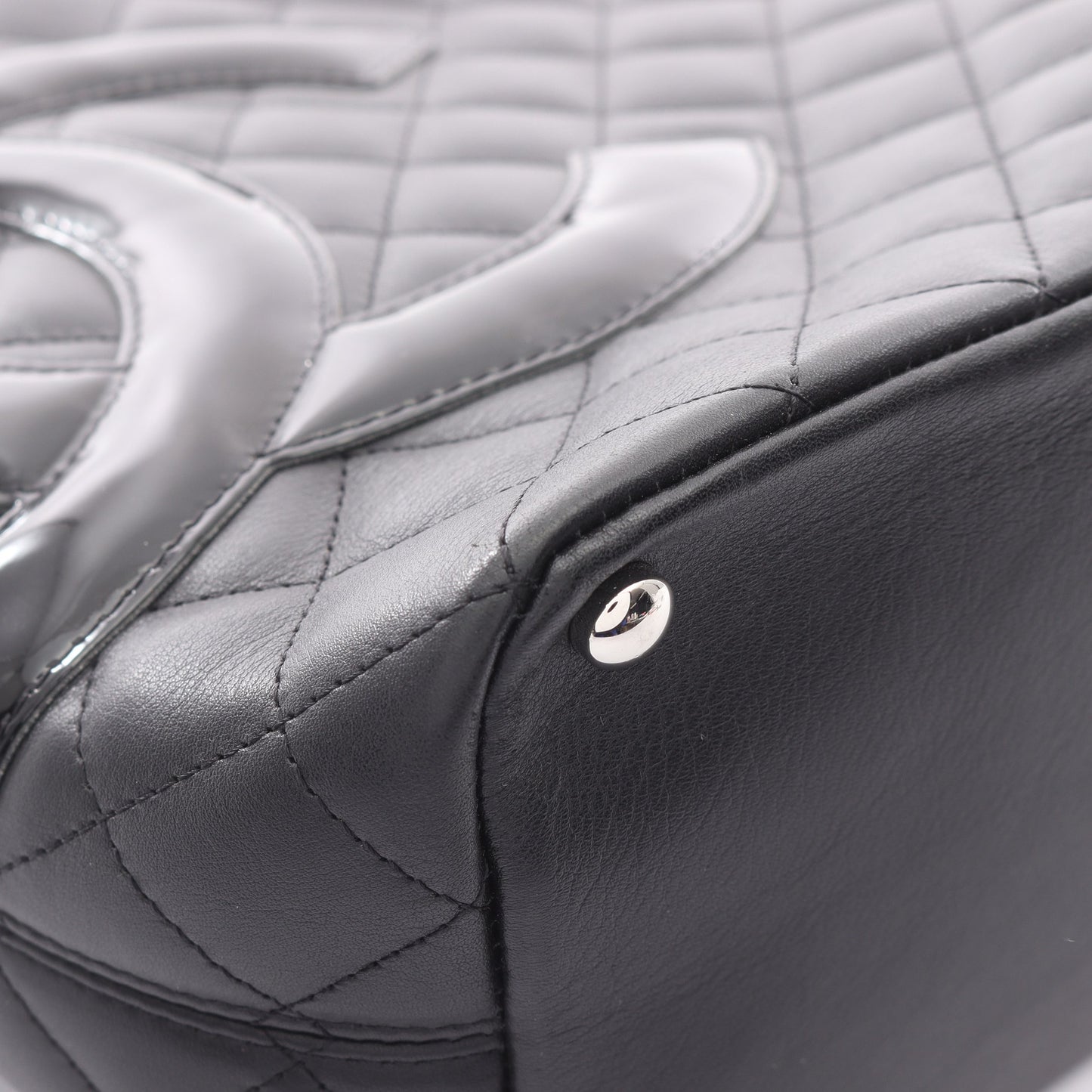 カンボンライン ミディアム ハンドバッグ トートバッグ レザー ブラック シルバー金具 シャネル バッグ CHANEL