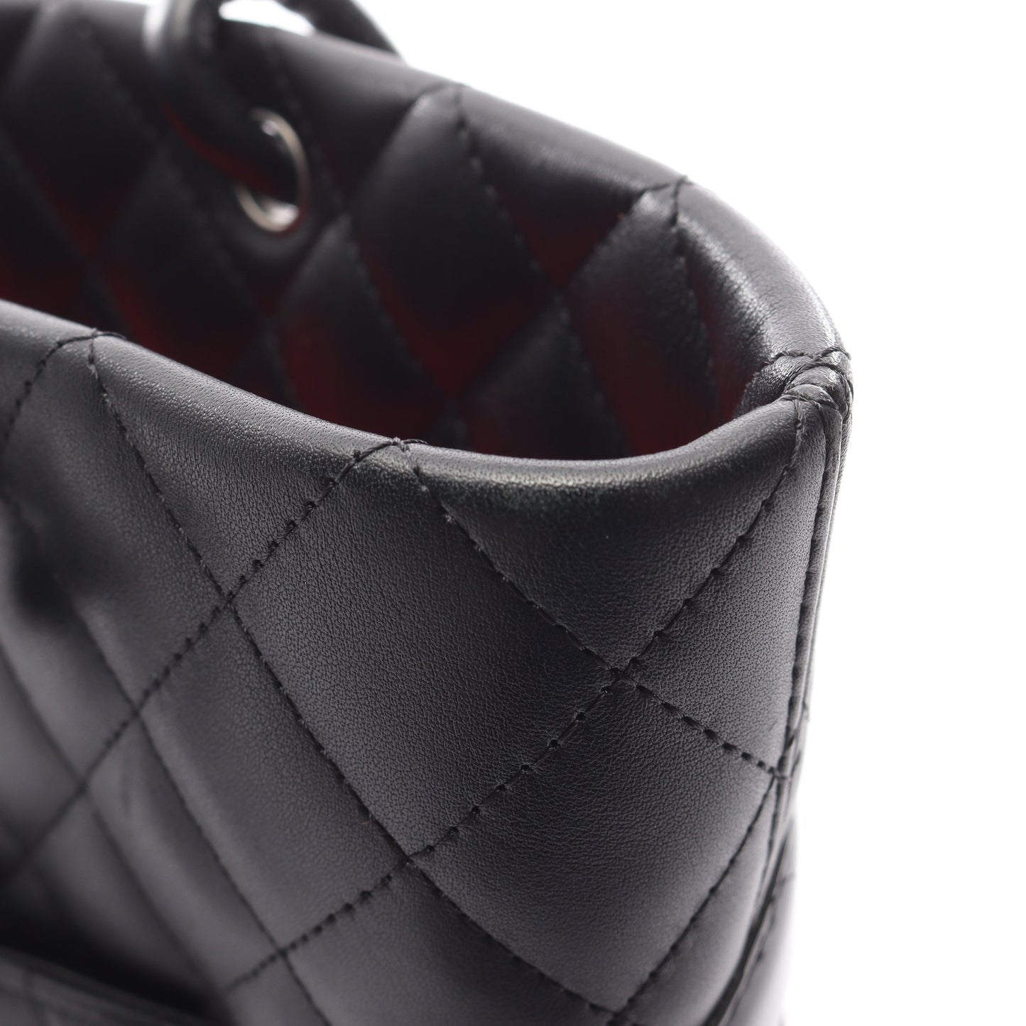 カンボンライン ミディアム ハンドバッグ トートバッグ レザー ブラック シルバー金具 シャネル バッグ CHANEL
