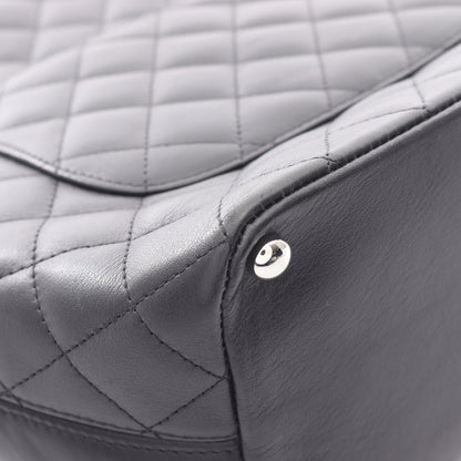 カンボンライン ミディアム ハンドバッグ トートバッグ レザー ブラック シルバー金具 シャネル バッグ CHANEL