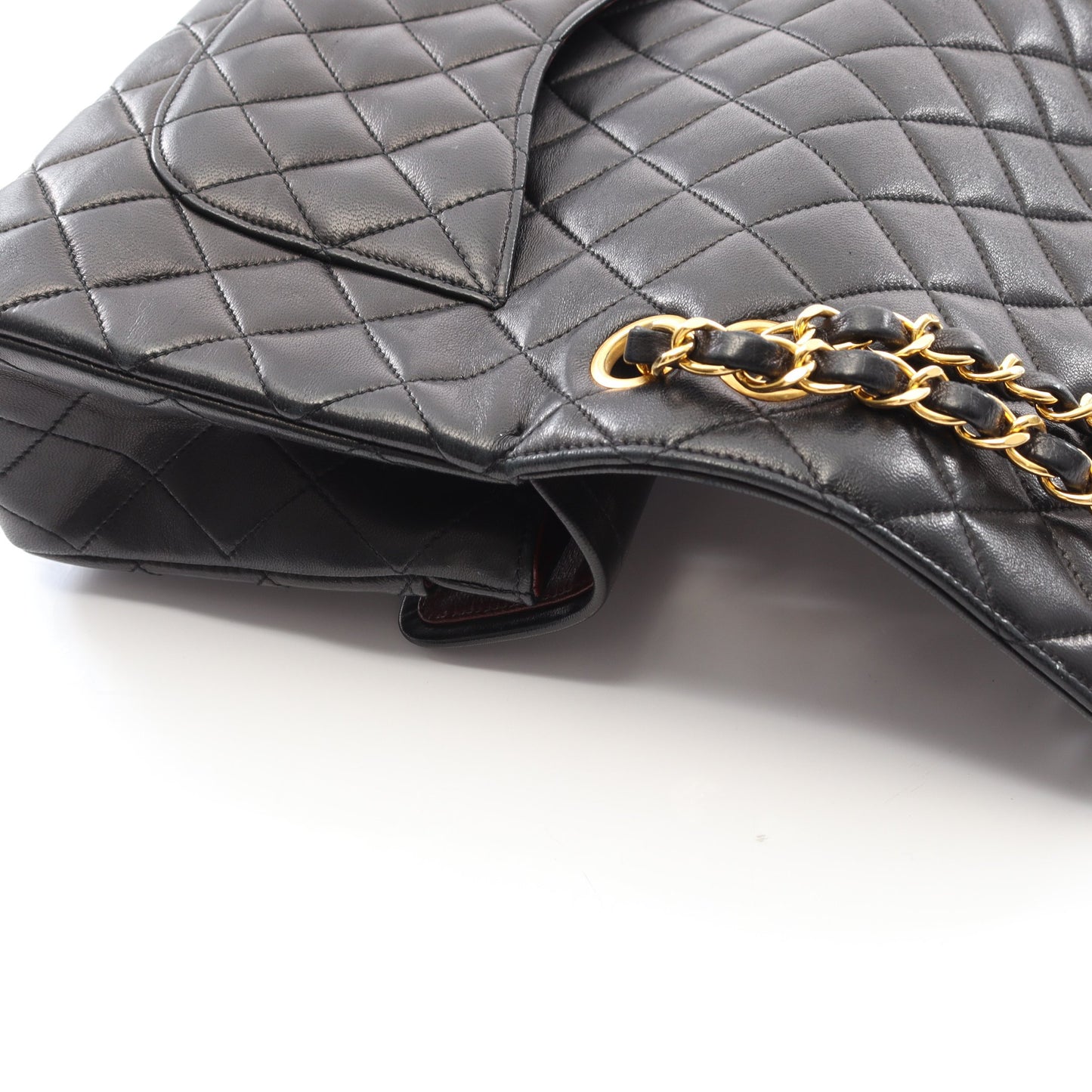 マトラッセ Wフラップ Wチェーンショルダーバッグ ラムスキン ブラック ゴールド金具 シャネル バッグ CHANEL