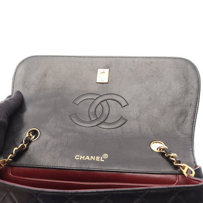 マトラッセ チェーンショルダーバッグ ラムスキン ブラック ゴールド金具 シャネル バッグ CHANEL