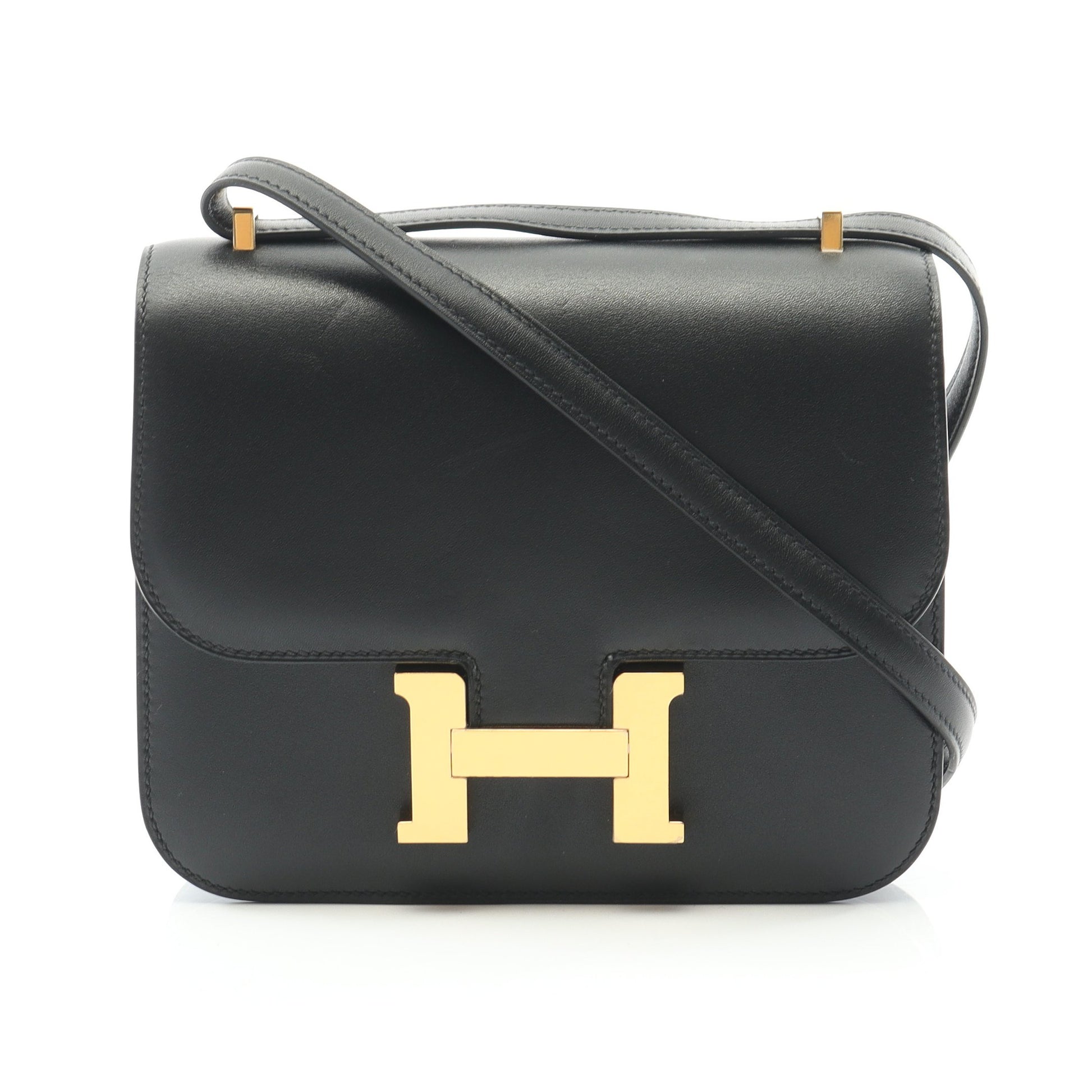 コンスタンス3 ミニ ショルダーバッグ ボックスカーフ ブラック ゴールド金具 Y刻印 エルメス バッグ HERMES