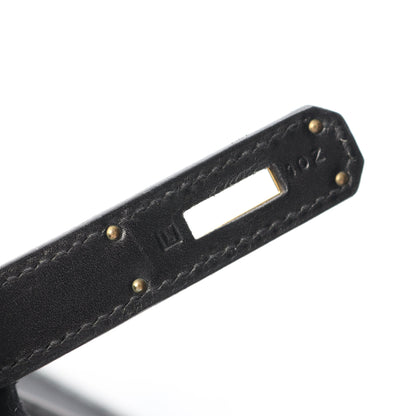 ケリー32 ハンドバッグ ボックスカーフ ブラック ゴールド金具 外縫い 2WAY □L刻印 エルメス バッグ HERMES