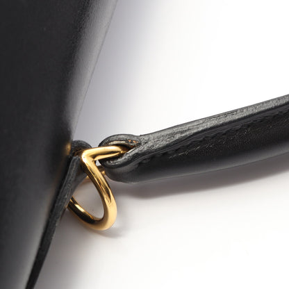 ケリー32 ハンドバッグ ボックスカーフ ブラック ゴールド金具 外縫い 2WAY □L刻印 エルメス バッグ HERMES