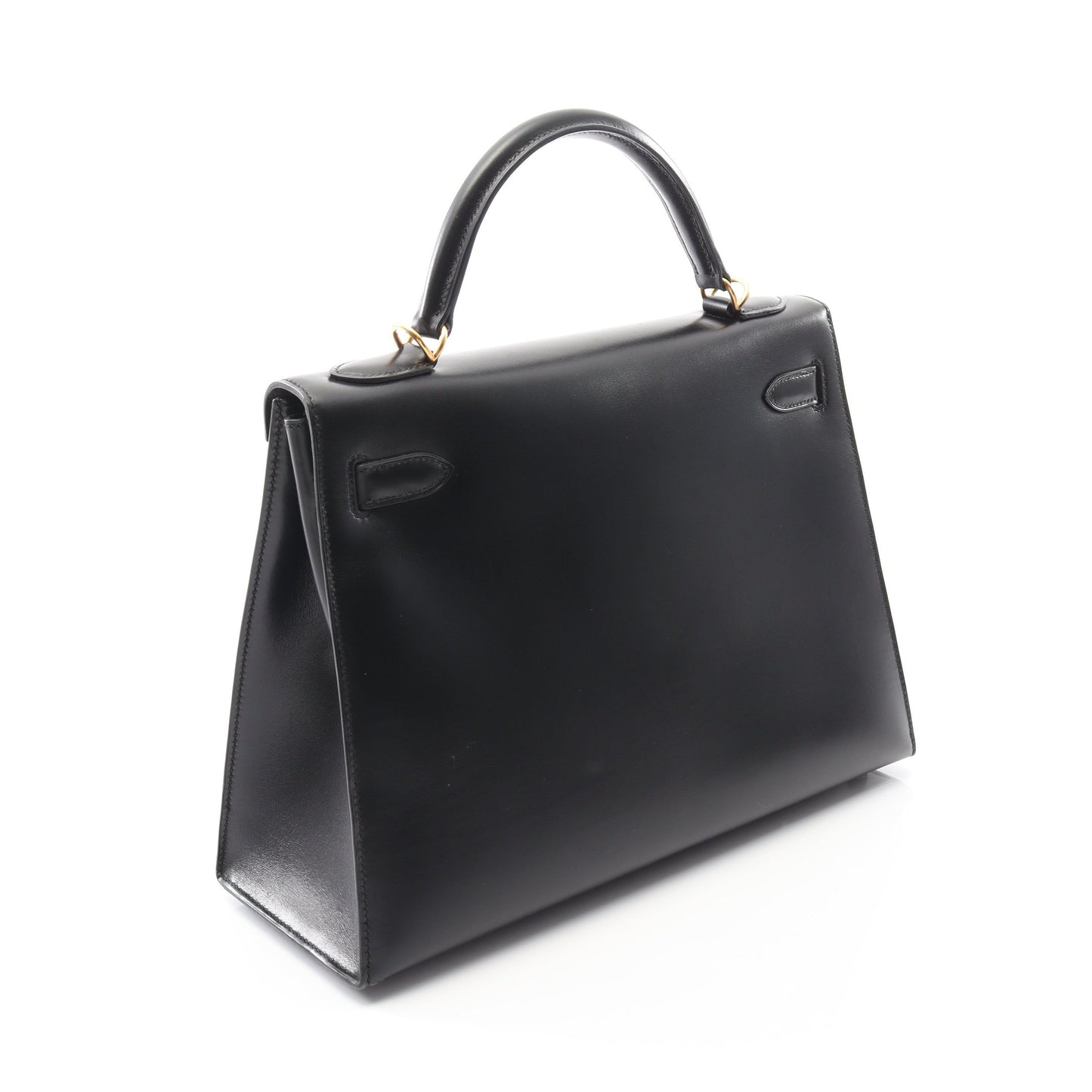ケリー32 ハンドバッグ ボックスカーフ ブラック ゴールド金具 外縫い 2WAY □L刻印 エルメス バッグ HERMES
