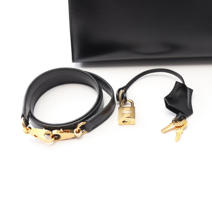ケリー32 ハンドバッグ ボックスカーフ ブラック ゴールド金具 外縫い 2WAY □L刻印 エルメス バッグ HERMES