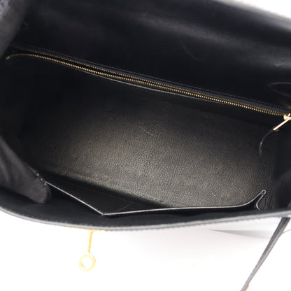 ケリー32 ハンドバッグ ボックスカーフ ブラック ゴールド金具 外縫い 2WAY □L刻印 エルメス バッグ HERMES