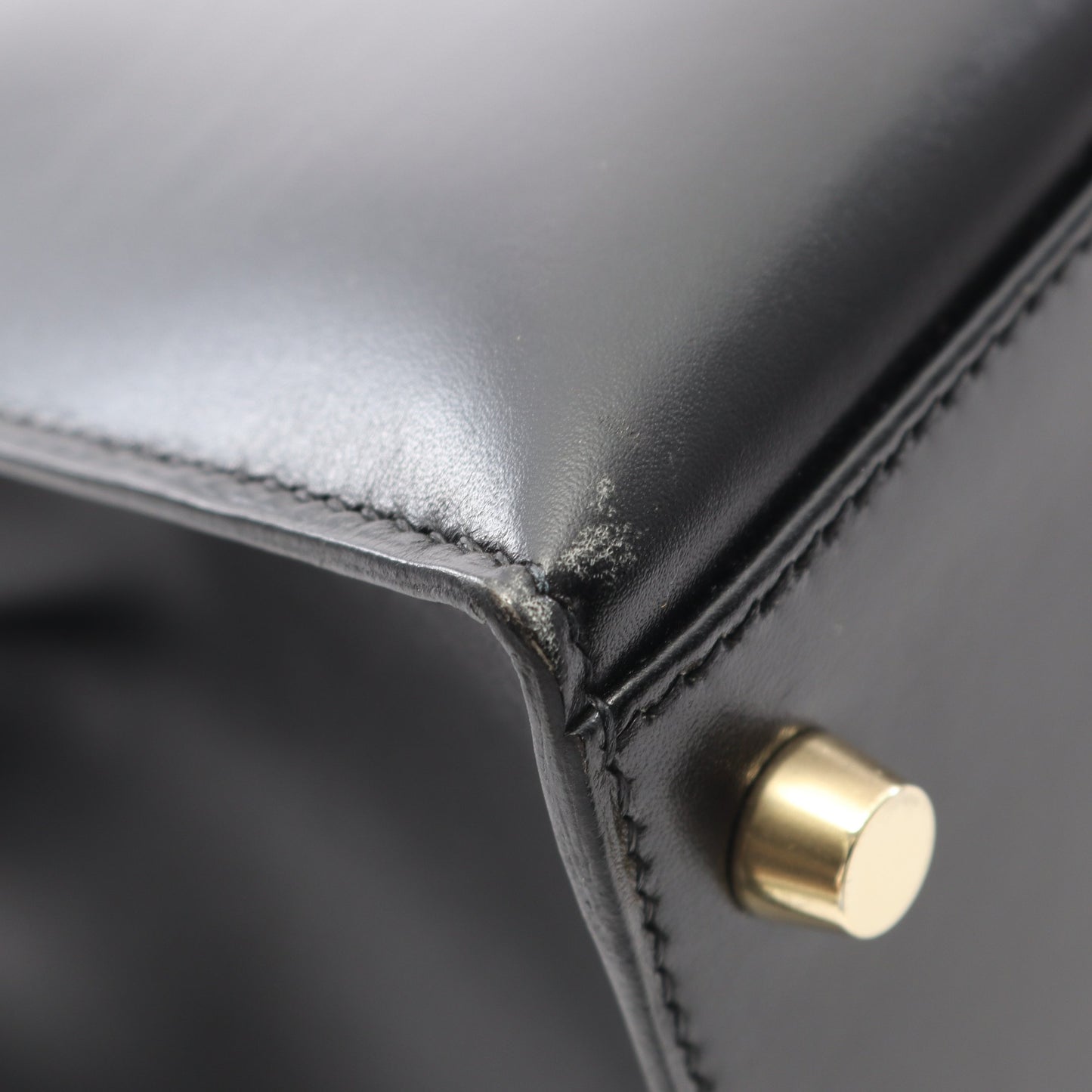 ケリー32 ハンドバッグ ボックスカーフ ブラック ゴールド金具 外縫い 2WAY □L刻印 エルメス バッグ HERMES