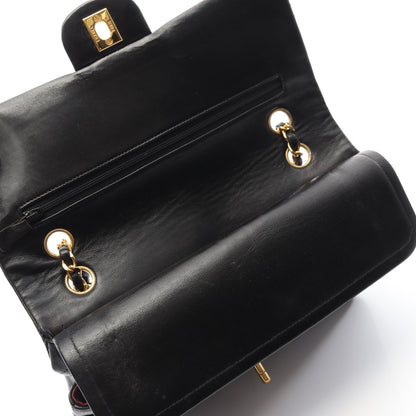 マトラッセ Wフラップ Wチェーンショルダーバッグ ラムスキン ブラック ゴールド金具 ヴィンテージ シャネル バッグ CHANEL