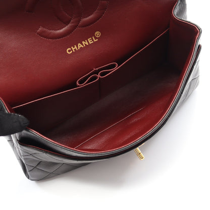 マトラッセ Wフラップ Wチェーンショルダーバッグ ラムスキン ブラック ゴールド金具 ヴィンテージ シャネル バッグ CHANEL