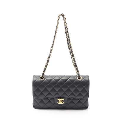 マトラッセ Wフラップ Wチェーンショルダーバッグ キャビアスキン ブラック ゴールド金具 シャネル バッグ CHANEL