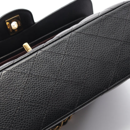 マトラッセ Wフラップ Wチェーンショルダーバッグ キャビアスキン ブラック ゴールド金具 シャネル バッグ CHANEL