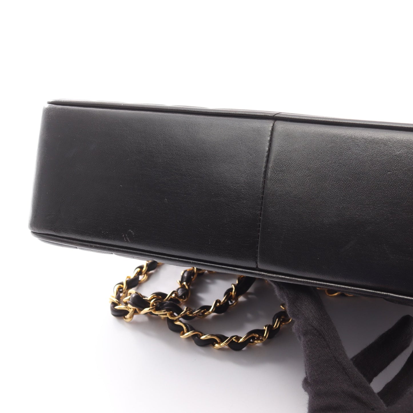 マドモアゼル デカマトラッセ Wチェーンショルダーバッグ ラムスキン ブラック ゴールド金具 シャネル バッグ CHANEL