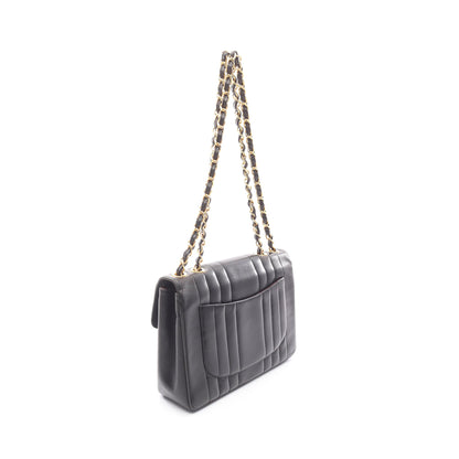 マドモアゼル デカマトラッセ Wチェーンショルダーバッグ ラムスキン ブラック ゴールド金具 シャネル バッグ CHANEL