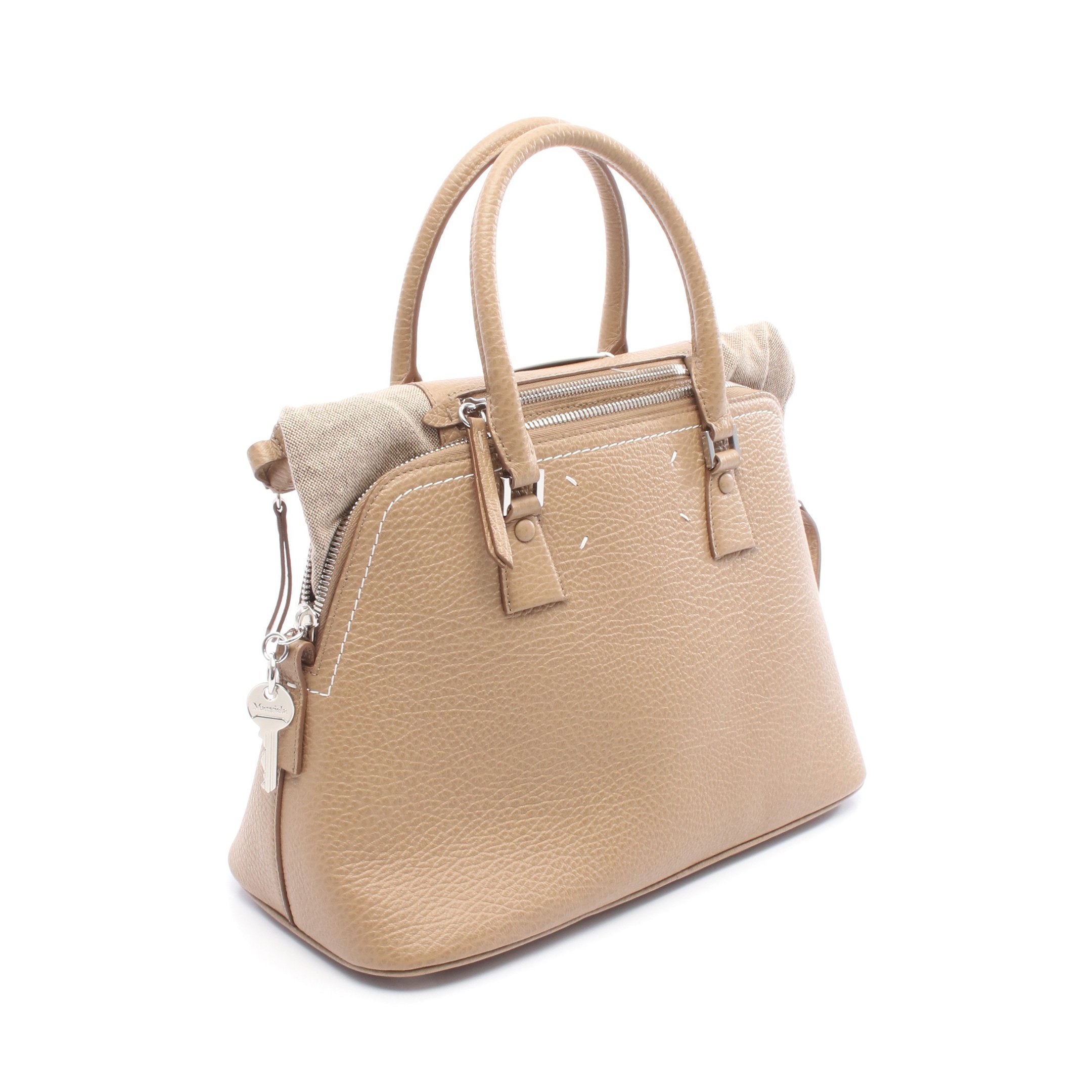 5AC ミディアム ハンドバッグ レザー ベージュ 2WAY メゾンマルジェラ