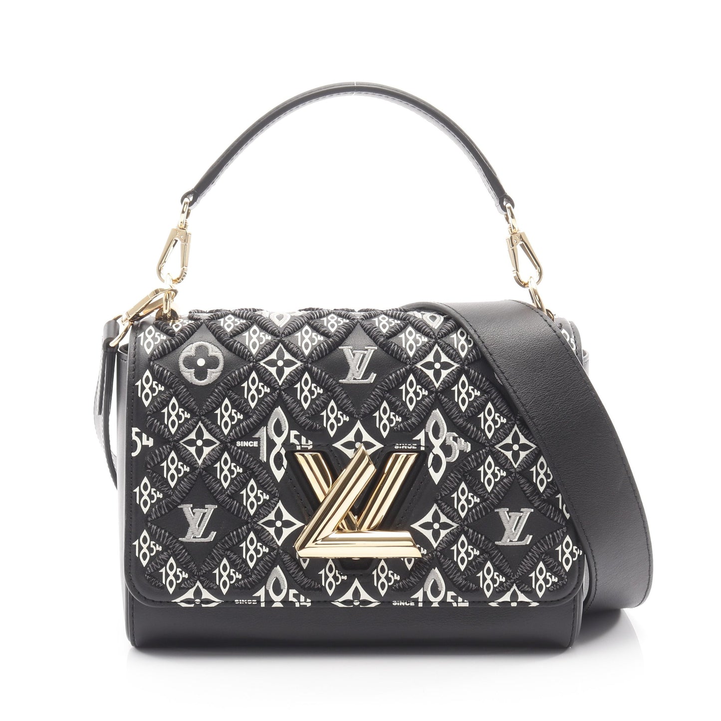 ツイストMM Since1854 ハンドバッグ レザー コットン ブラック ホワイト グレー 2WAY ルイヴィトン バッグ LOUIS VUITTON