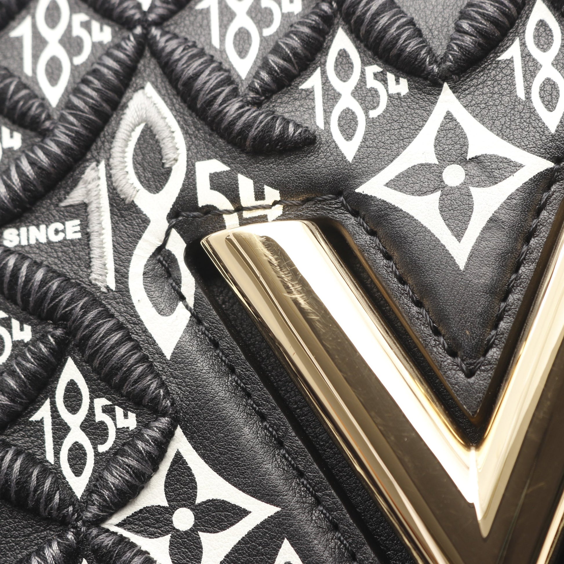 ツイストMM Since1854 ハンドバッグ レザー コットン ブラック ホワイト グレー 2WAY ルイヴィトン バッグ LOUIS VUITTON