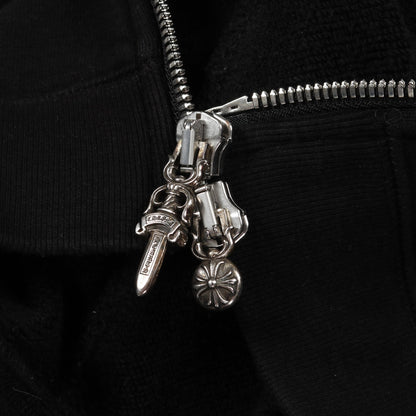 Y NOT CHパッチ ダガージップ ジップアップパーカー コットン ブラック クロムハーツ トップス Chrome Hearts