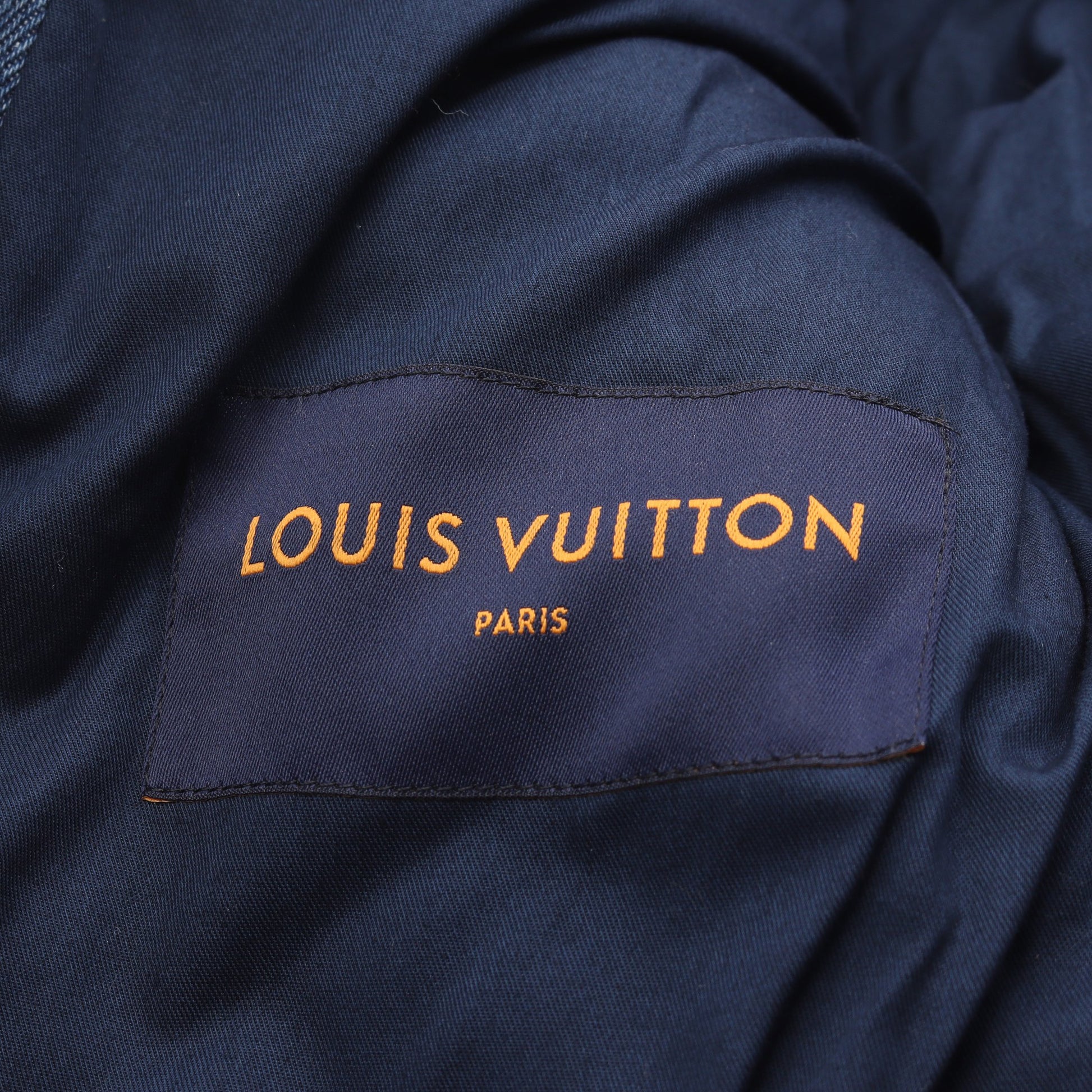 モノグラム パテッドデニムブルゾン ジャケット コットン ブルー 中綿 ルイヴィトン アウター LOUIS VUITTON