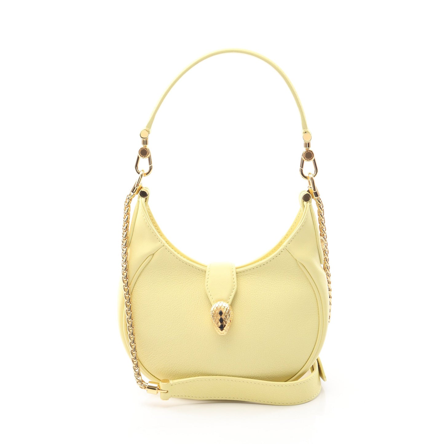 セルペンティ エリプス ハンドバッグ レザー ライトイエロー 2WAY ブルガリ バッグ BVLGARI