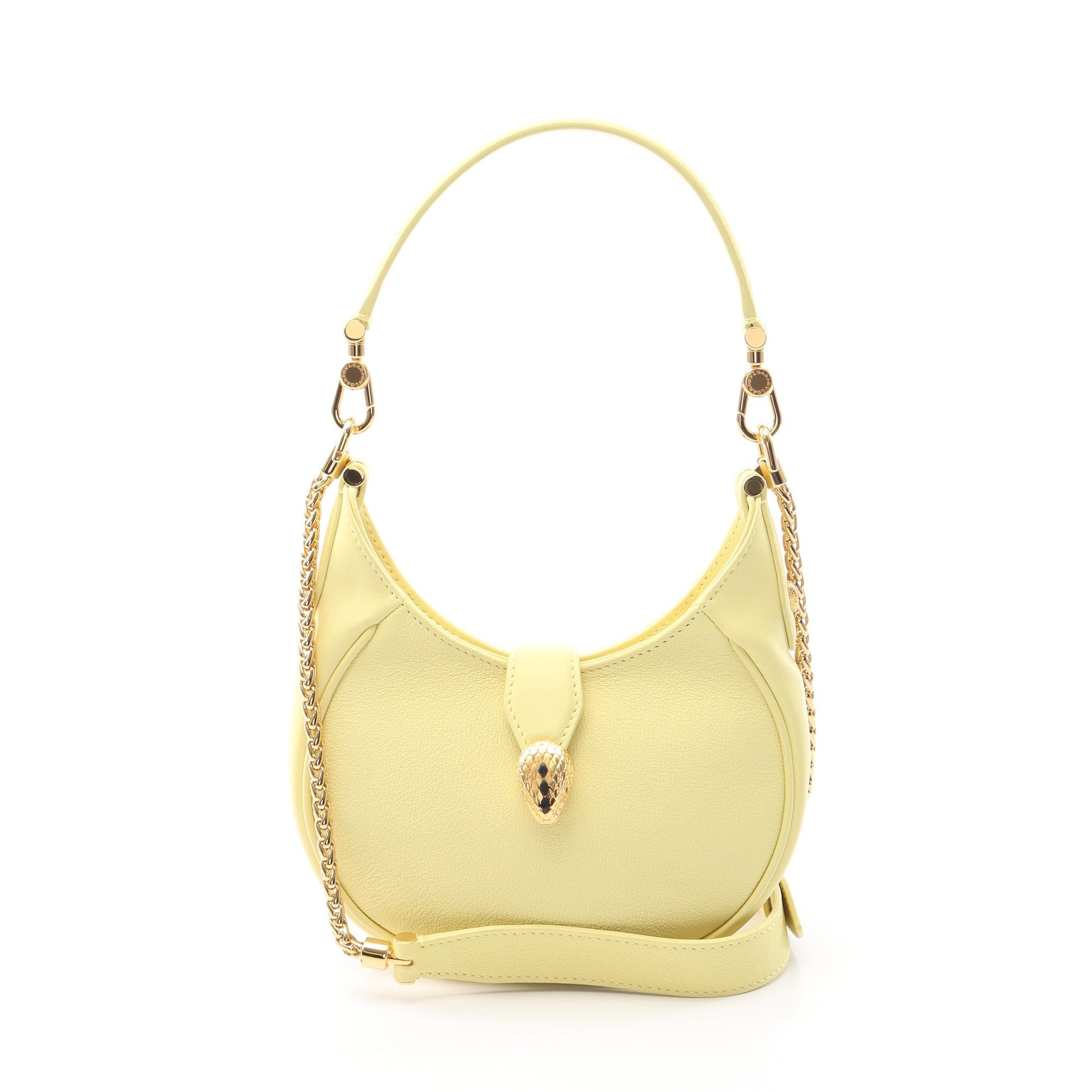 セルペンティ エリプス ハンドバッグ レザー ライトイエロー 2WAY ブルガリ バッグ BVLGARI