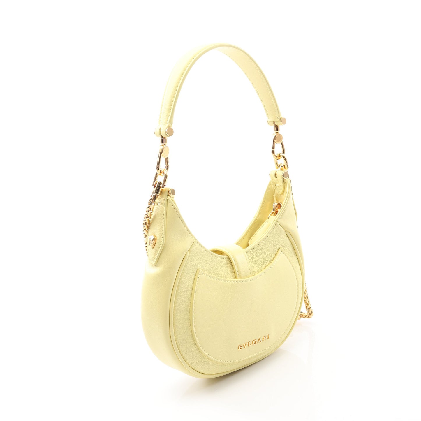 セルペンティ エリプス ハンドバッグ レザー ライトイエロー 2WAY ブルガリ バッグ BVLGARI