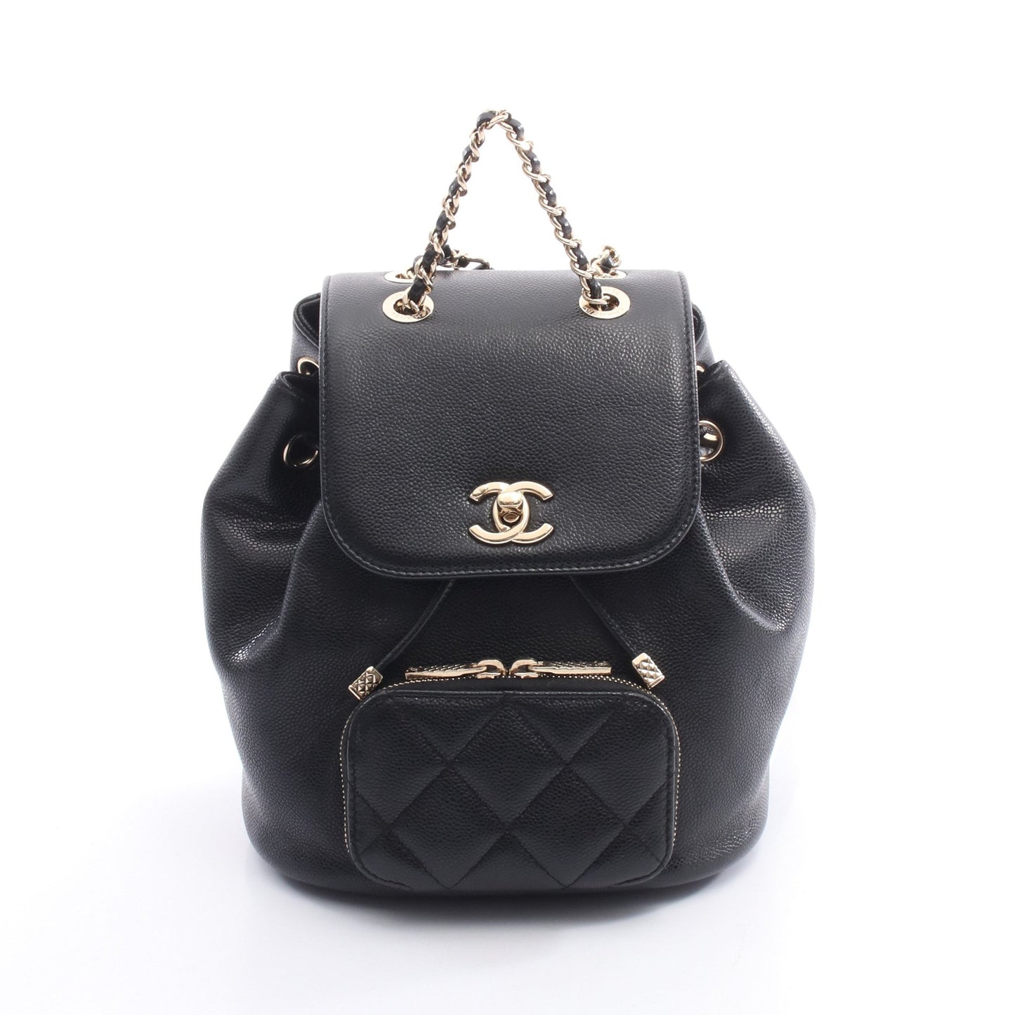 マトラッセ バックパック ミニリュック キャビアスキン ブラック ゴールド金具 シャネル バッグ CHANEL