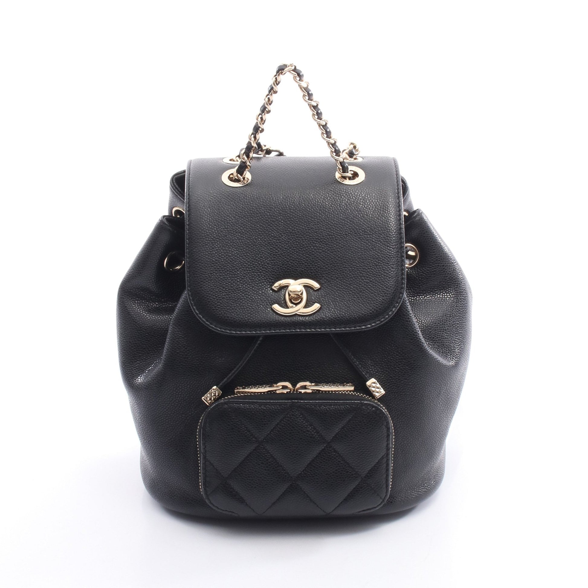 マトラッセ バックパック ミニリュック キャビアスキン ブラック ゴールド金具 シャネル バッグ CHANEL