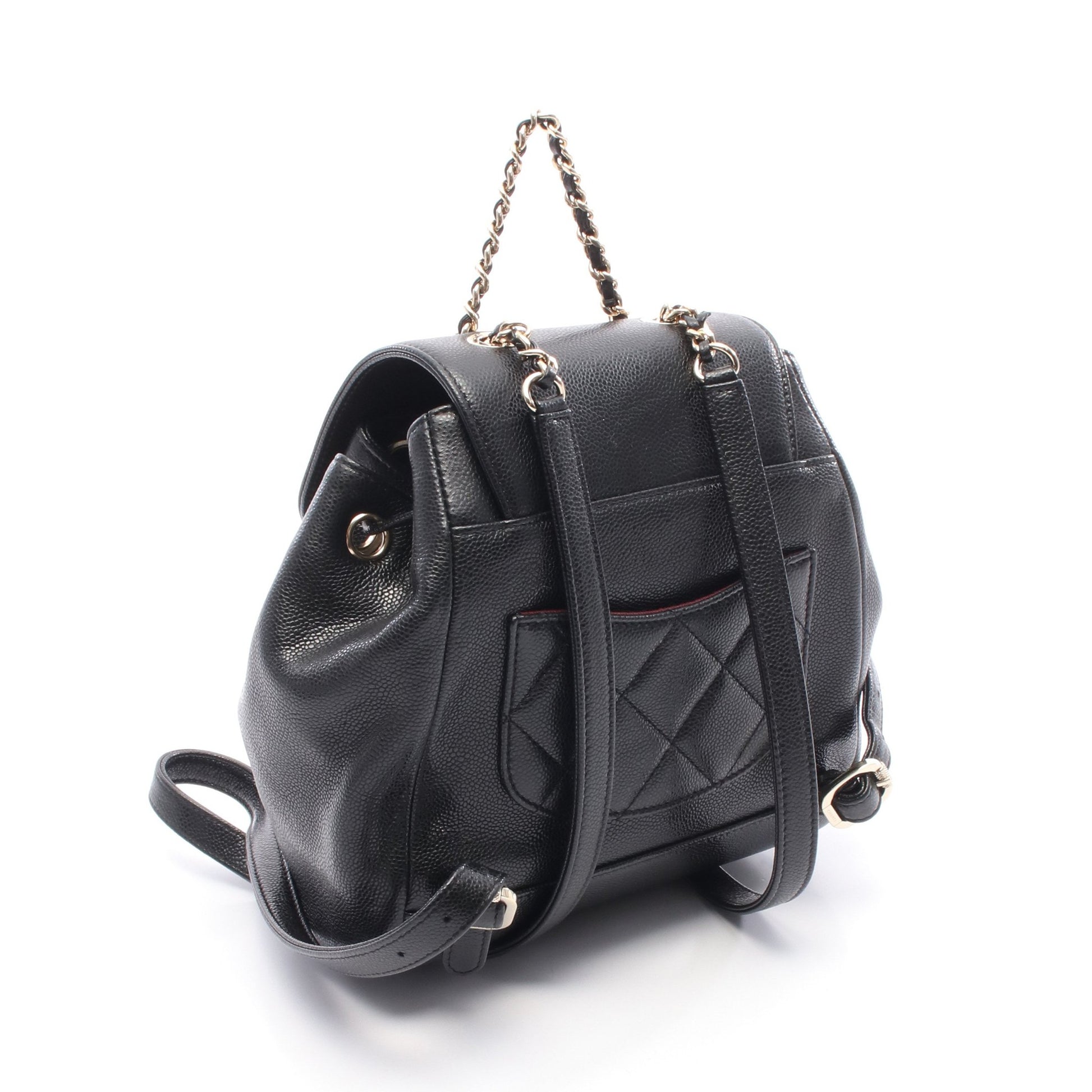 マトラッセ バックパック ミニリュック キャビアスキン ブラック ゴールド金具 シャネル バッグ CHANEL