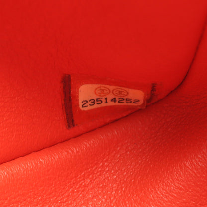 マトラッセ Wフラップ Wチェーンショルダーバッグ ラムスキン オレンジレッド ゴールド金具 シャネル バッグ CHANEL