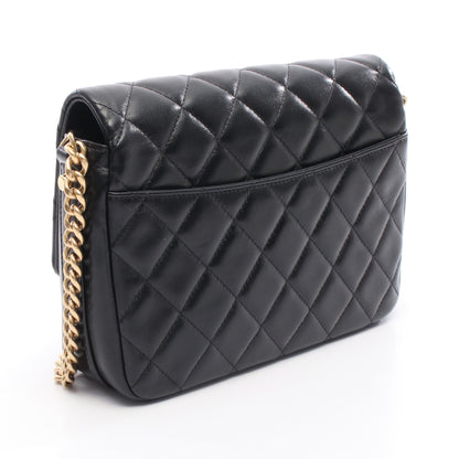 ココマーク チェーンショルダーバッグ ラムスキン ブラック ゴールド金具 シャネル バッグ CHANEL