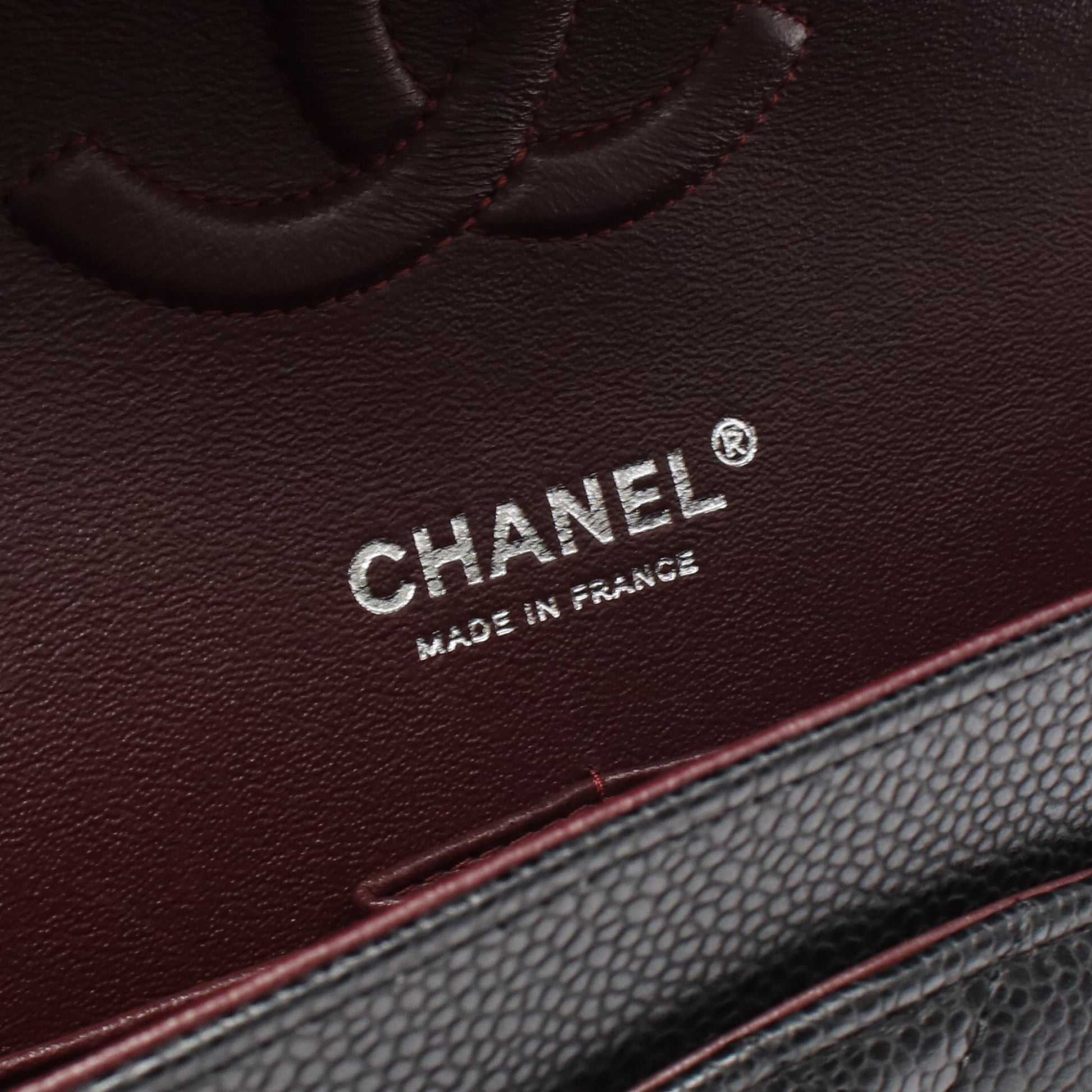 マトラッセ Wフラップ Wチェーンショルダーバッグ キャビアスキン ブラック シルバー金具 シャネル バッグ CHANEL