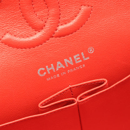 マトラッセ Wフラップ Wチェーンショルダーバッグ キャビアスキン レッド シルバー金具 シャネル バッグ CHANEL