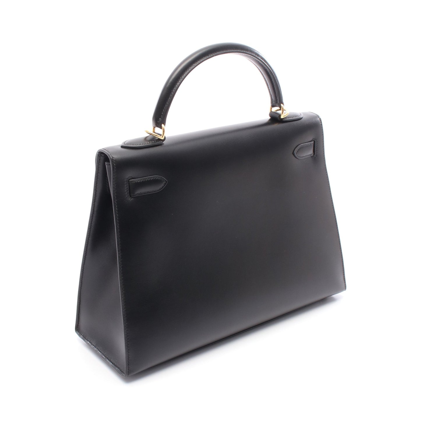 ケリー32 ハンドバッグ ボックスカーフ ブラック ゴールド金具 外縫い 2WAY □G刻印 エルメス バッグ HERMES